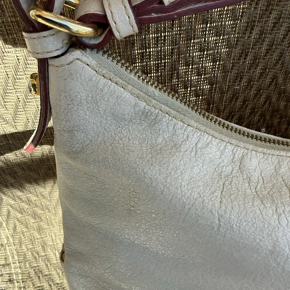 Dooney & Bourke Cream Leather Shoulder Bag